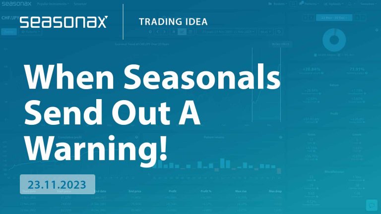 Trading Ideas. When Seasonals Send Out A Warning!