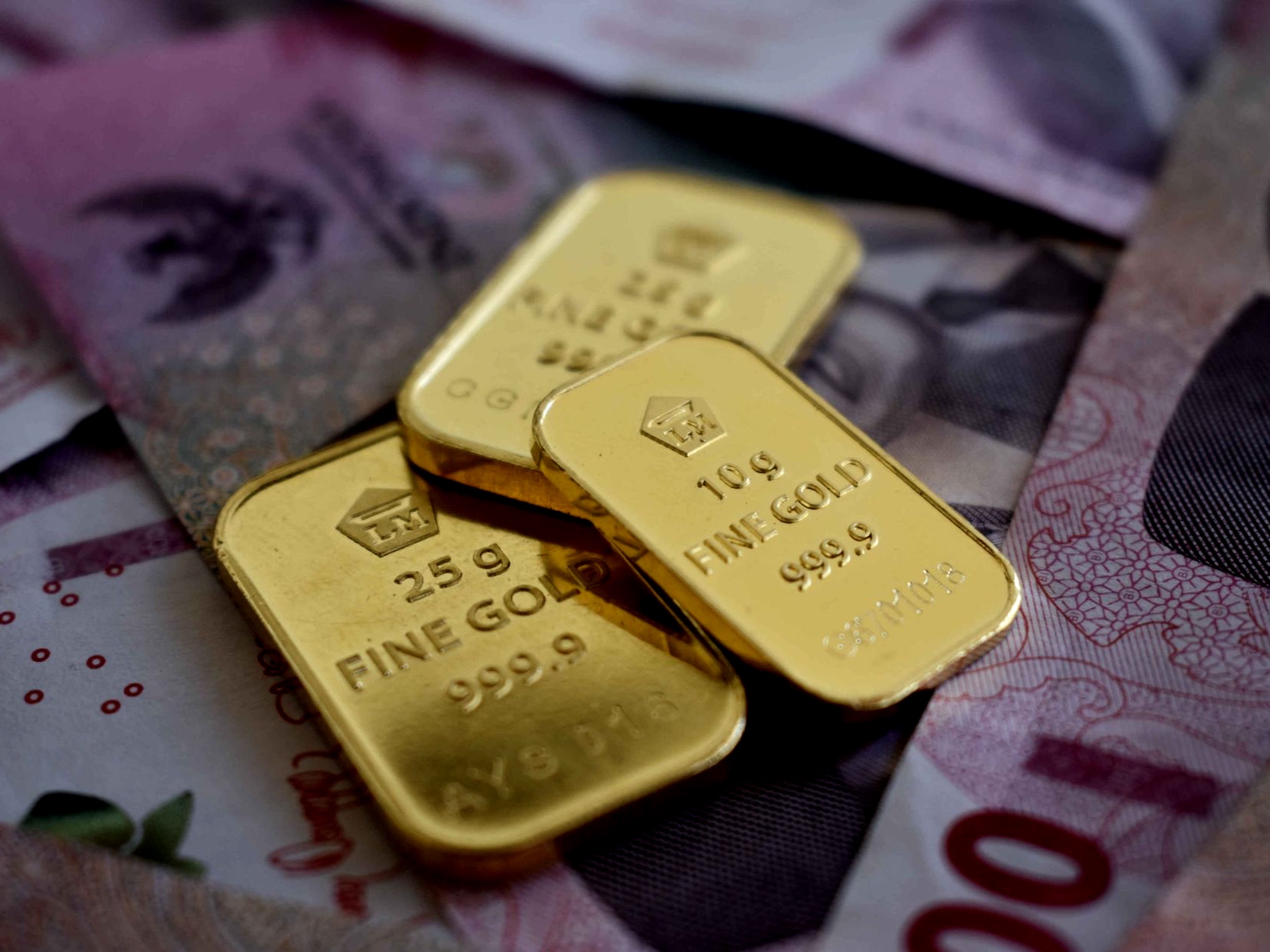 gold bars and coins